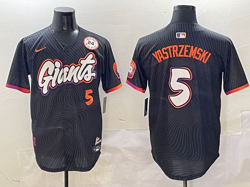 Men San Francisco Giants #5 Yastrzemski Black Second generation Joint Name Nike 2025 MLB Jersey style 12->washington nationals->MLB Jersey